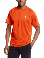 U.S. Polo Assn. Men's Solid Rash Guard UPF 50+ Swim T-Shirt, Bright Orange, Small