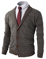 H2H Mens Basic Shawl Collar Knitted Cardigan Sweaters with Ribbing Edge CHARCOAL US 2XL/Asia 3XL (CMOCAL07)