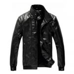 Zeagoo Men's British Style Stand-Collar Zipper Long Sleeve Coat Jacket L Black