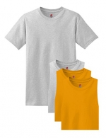 Hanes Men's 4 Pack Short Sleeve Comfortsoft T-Shirt - 2 Ash / 2 Gold - Small