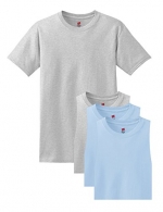 Hanes Men's 4 Pack Short Sleeve Comfortsoft T-Shirt - 2 Ash / 2 Light Blue - Small