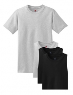 Hanes Men's 4 Pack Short Sleeve Comfortsoft T-Shirt - 2 Ash / 2 Black - Small