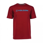 Volcom Men's New Style Short Sleeve T-Shirt, Crimson, Small