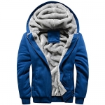 URBANFIND Men's Regular Fit Hooded Coat Fleece Outerwear Jacket US M Blue