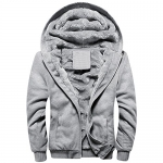 URBANFIND Men's Regular Fit Hooded Coat Fleece Outerwear Jacket US M Light Grey