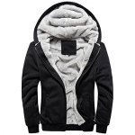 URBANFIND Men's Regular Fit Hooded Coat Fleece Outerwear Jacket US L Black