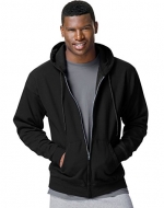 Hanes 7.8 oz Men's COMFORTBLEND EcoSmart Full-Zip Fleece Hood, Small, Black