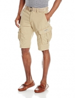 Unionbay Young Men's Lewis 13 Inch Long Cargo Belted Short, Grain, 30