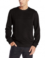 IZOD Men's Long Sleeve Solid Sueded Fleece Sweatshirt, Black, Small