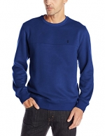 IZOD Men's Long Sleeve Solid Sueded Fleece Sweatshirt, Estate Blue, Small
