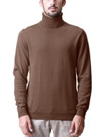 Match Men's Long Sleeve Turtleneck Pullover Sweater #Z1528(US 2XL (Tag size 4XL),1528 Dark coffee)