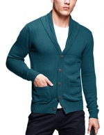 Match Men's Sweater Series Buttoned Cardigan #12088(US 2XL (Tag size 4XL),Heather indigo)