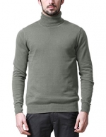 Match Men's Long Sleeve Turtleneck Pullover Sweater #Z1528(US 2XL (Tag size 4XL),1528 Light gray)