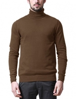 Match Men's Long Sleeve Turtleneck Pullover Sweater #Z1528(US 2XL (Tag size 4XL),1528 Coffee)