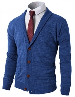 H2H Mens Basic Shawl Collar Knitted Cardigan Sweaters with Ribbing Edge BLUE US 2XL/Asia 3XL (CMOCAL07)