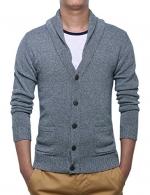 Match Men's Sweater Series Buttoned Cardigan #12088(US 2XL (Tag size 4XL),Heather navy)