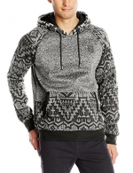 Southpole Men's Marled Pull Over Hoodie with Hood Arms and Pocket,Marled Grey,Medium