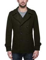 Match Mens Wool Classic Pea Coat Winter Coat(US XS/CN M (Fit 32-34), 010-Grayish green)