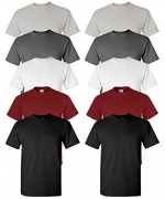 Gildan Men's Classic Heavy Cotton Crewneck T-Shirt, Assorted, S (10 Pack)