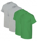 Fruit of the Loom Men's 4-Pack Crew Neck T-Shirt, 2 Athletic Grey / 2 Kelly, Small
