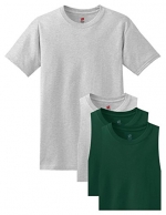 Hanes Men's 4 Pack Comfortsoft T-Shirt, 2 Ash / 2 Deep Forest, S (Pack4)