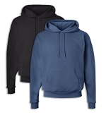 Hanes P170 Mens EcoSmart Hooded Sweatshirt Small 1 Black + 1 Denim Blue