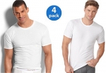 Hanes Men's 4Pack Crew Neck Tagless White Undershirts Crewneck T-Shirts, 5XL