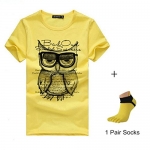Ularmo Men Boy Summer Cotton Tees Shirt Short Sleeve Star Printed T-Shirt (XXS, Yellow)