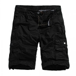 Men's Cotton Casual Multi Pockets Cargo Shorts #3231 Black 29