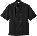 White Swan Unisex Short Sleeve Chef Jacket (Black S)