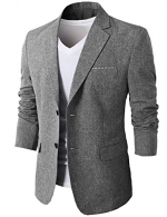 H2H Men Active Slim Fit Lightweight Single Breasted Cool Blazer GRAY US M/Asia XL (KMOBL0107)