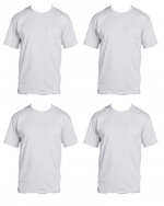 Fruit of the Loom Men's 4-Pack Pocket Crew-Neck T-Shirt Ash Grey Small