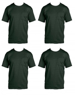 Fruit of the Loom Men's 4 Pack Pocket Crew Neck T Shirt Forest Green Small
