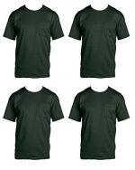 Fruit of the Loom Men's 4-Pack Pocket Crew-Neck T-Shirt Forest Green Small