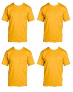 Fruit of the Loom Men's 4-Pack Pocket Crew Neck T-Shirt Gold Small