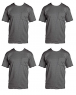 Fruit of the Loom Men's 4-Pack Pocket Crew-Neck T-Shirt Charcoal Grey Small