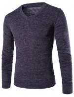Generic Mens V Neck Long sleeve Knit Jumper Sweater Various styles Dark Grey XS