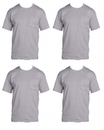 Fruit of the Loom Men's 4 Pack Pocket Crew Neck T Shirt Athletic Heather Small
