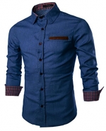 Coofandy Mens Casual Dress Shirt Button Down Shirts,Sky Blue,Small