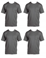 Fruit of the Loom Men's 4 Pack Pocket Crew Neck T Shirt Charcoal Grey Small