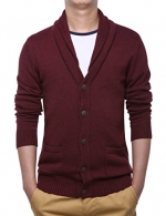Match Men's Sweater Series Buttoned Cardigan #12088(US 2XL (Tag size 4XL),Heather wine red)