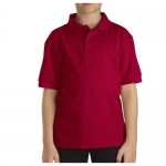 Dickies Men's Short Sleeve Pique Polo, English Red, Small