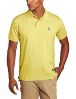 U.S. Polo Assn. Men's Solid Polo With Small Pony, Lemon Frost, Small