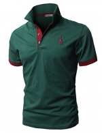 H2H Mens Fine Cotton Giraffe Polo Shirts of Various Colors GREEN US XS/Asia M (JDSK36)