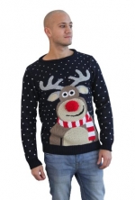 Christmas Novelty Reindeer Fairisle Snowflake Knitted Xmas Jumper Sweater