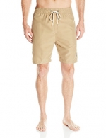 U.S. Polo Assn.. Men's Solid Peached Microfiber Swim Shorts, Desert Khaki, Medium
