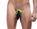 Geoot Men's Sexy Bikini G-strings T-back Underwear Briefs (Black)