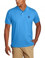 U.S. Polo Assn. Men's Solid Polo Shirt with Small Pony, Blue Tile Heather, Small