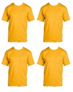 Fruit of the Loom Men's 4 Pack Pocket Crew Neck T Shirt Gold Small