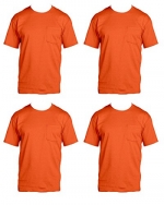 Fruit of the Loom Men's 4 Pack Pocket Crew Neck T Shirt Burnt Orange Small